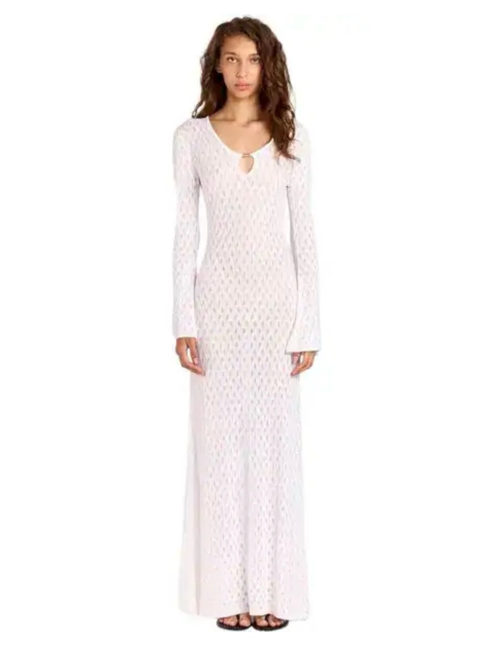 [NWT] $289 ROMY THE BRAND Havana Pointelle Knit Maxi Dress. Small